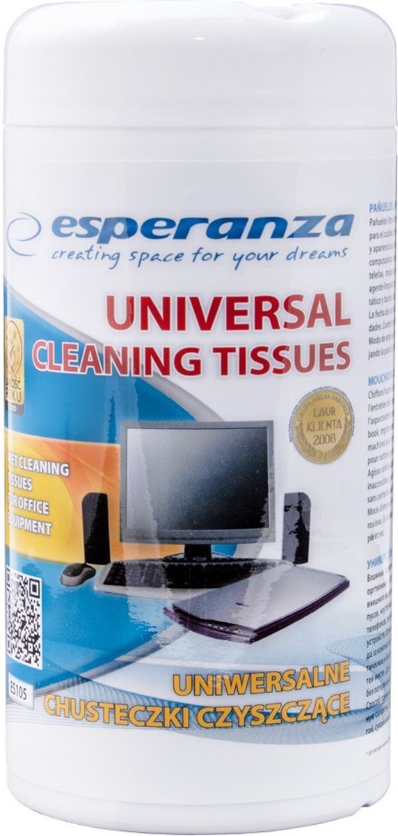 Esperanza - Reinigingsdoekjes - 100 Stuks - Antistatisch - Bacteriedodend - Streeploos - MBDeals.nl