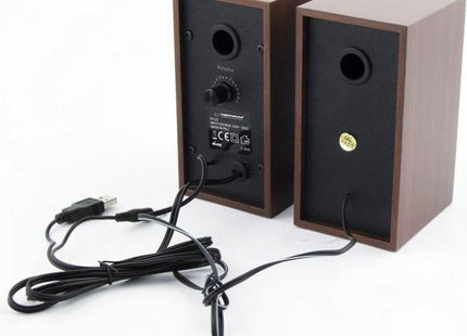 Esperanza - Stereo Speakers - Houten Behuizing - Met USB Kabel - Ingebouwde Volumeregeling en Koptelefoon Uitgang - MBDeals.nl