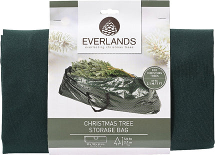 Everlands - Kerstboom Opbergzak - Voor Bomen tot 210 Cm - Afmetingen: 120x25x43 Cm - Kleur: Groen - MBDeals.nl