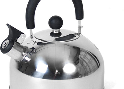 Gerimport Fluitketel - RVS - 2.5 Liter - Zilver/Zwart - 21.5 X 19.5 X 21.5 Cm - MBDeals.nl