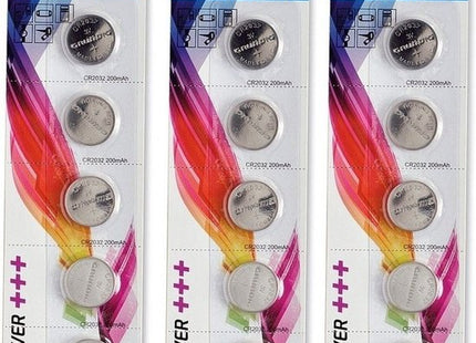 Grundig knoopcelbatterijen CR2032 3V lithium, 15 stuks in 3 pakjes - MBDeals.nl