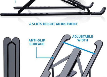 Grundig - Tablet - en Laptopstandaard - Tablethouder - Opvouwbaar - 6 Verstelbare Standaarden - Anti - slip Oppervlak - MBDeals.nl