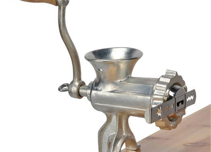 Handmatige vleesmolen maat 8 van gietijzer met roestvrijstalen mes - MBDeals.nl