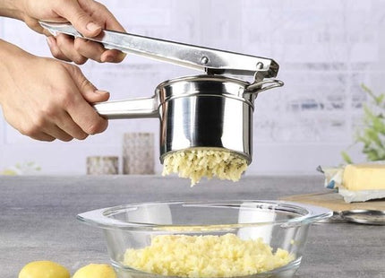 Haushalt aardappelpers roestvrij staal met 3 verwisselbare schijven - MBDeals.nl