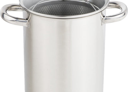 Haushalt - Aspergepan - 4 Liter Inhoud - RVS - Met Glazen Deksel en Inzetstuk - MBDeals.nl