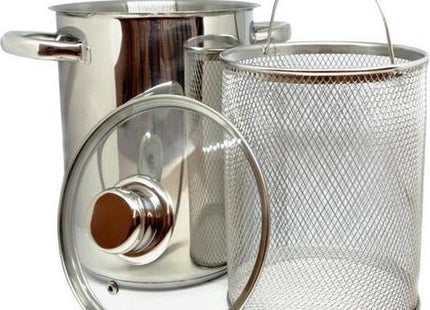 Haushalt - Aspergepan - 4 Liter Inhoud - RVS - Met Glazen Deksel en Inzetstuk - MBDeals.nl