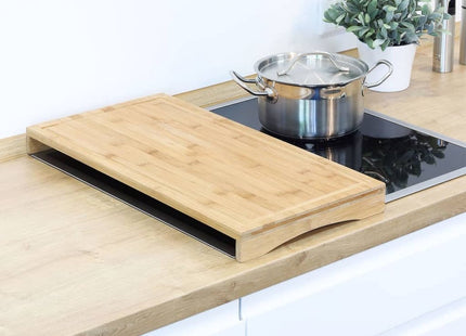 Haushalt - Bamboe Snijplank - 2 - in - 1 - Afmetingen 54x28x4,5 Cm - Ingebouwde Groeven - MBDeals.nl