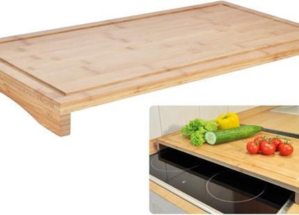Haushalt - Bamboe Snijplank - 2 - in - 1 - Afmetingen 54x28x4,5 Cm - Ingebouwde Groeven - MBDeals.nl