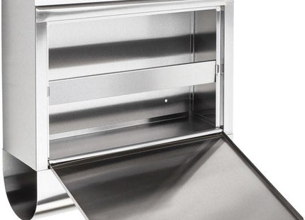 Haushalt brievenbus van roestvrij staal met krantenvak en slot, 38 x 12 x 42,5 cm - MBDeals.nl