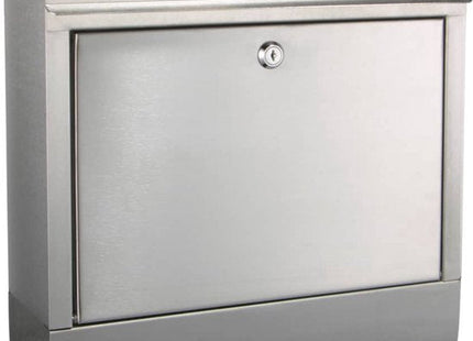 Haushalt brievenbus van roestvrij staal met krantenvak en slot, 38 x 12 x 42,5 cm - MBDeals.nl