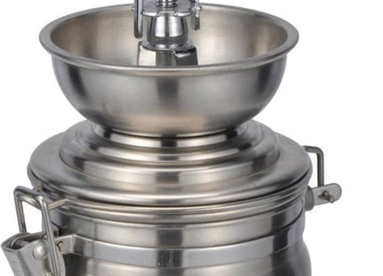 Haushalt - Handmatige Koffiemolen - Opvangbak met Kliksluiting - RVS - Houten Draaiknop - MBDeals.nl
