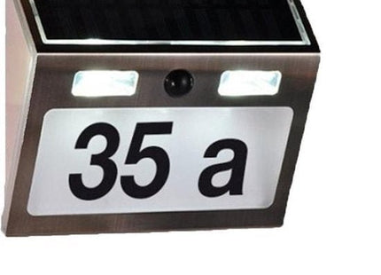 Haushalt huisnummer verlichting solar met bewegingsmelder, 200 lumen - MBDeals.nl