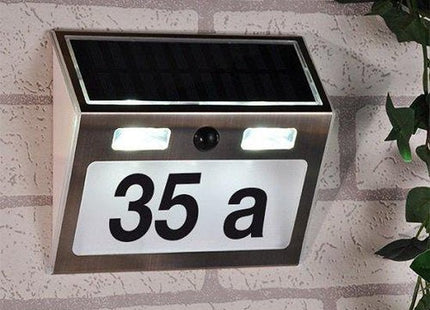 Haushalt huisnummer verlichting solar met bewegingsmelder, 200 lumen - MBDeals.nl