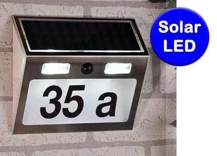 Haushalt huisnummer verlichting solar met bewegingsmelder, 200 lumen - MBDeals.nl