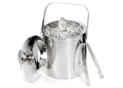 Haushalt - IJsemmer - RVS Dubbelwandig - Met Deksel en Tang - 1,3 Liter Inhoud - MBDeals.nl