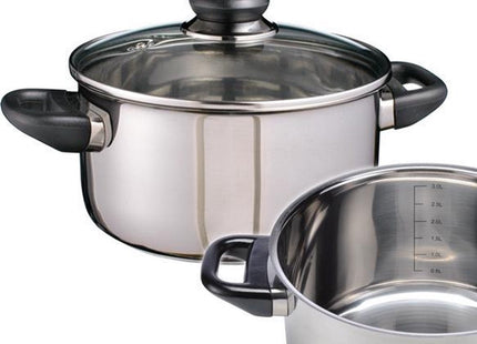 Haushalt - Kookpan - 3.6 Liter Capaciteit - RVS - Ø 20cm met Glazen Deksel - MBDeals.nl