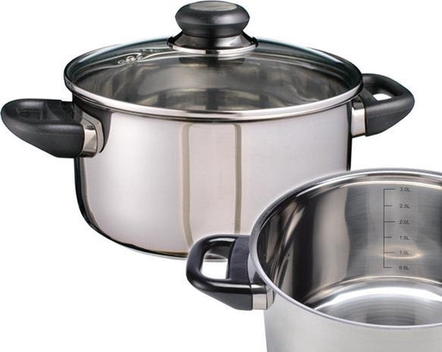 Haushalt - Kookpan - 3.6 Liter Capaciteit - RVS - Ø 20cm met Glazen Deksel - MBDeals.nl