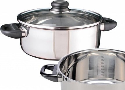 Haushalt - Kookpan - RVS - Ø 24cm - Capaciteit 4 Ltr. - MBDeals.nl