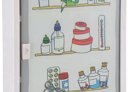 Haushalt medicijnkast met slot en matglazen deur, wit, 30 x 15 x 50 cm - foto 6