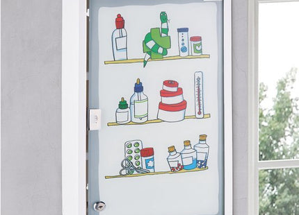 Haushalt medicijnkast met slot en matglazen deur, wit, 30 x 15 x 50 cm - foto 2