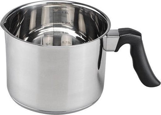 Haushalt - Melk Kookpannetje - RVS - Drielaagse Capsule Thermobodem - Vaatwasmachine Bestendig - MBDeals.nl