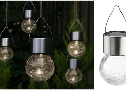 Haushalt solar hanglampen met crackle glas en led, set van 5 - foto 4