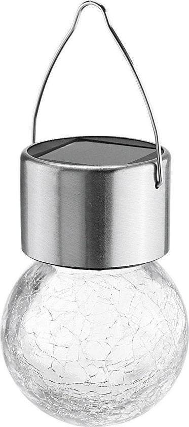 Haushalt solar hanglampen met crackle glas en led, set van 5