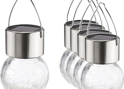Haushalt solar hanglampen met crackle glas en led, set van 5 - foto 2