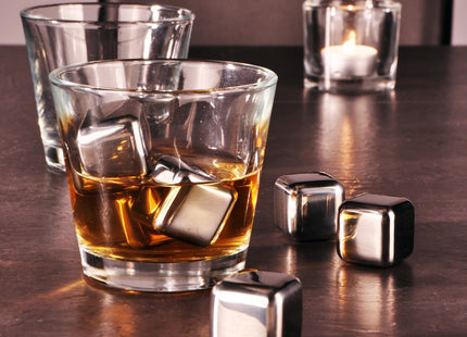 Haushalt - Whiskey Ijsblokjes - RVS - 2,7 X 2,7 X 2,7 Cm - 8 Stuks - MBDeals.nl