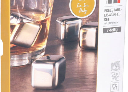 Haushalt - Whiskey Ijsblokjes - RVS - 2,7 X 2,7 X 2,7 Cm - 8 Stuks - MBDeals.nl