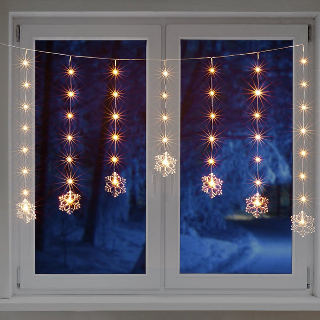 Hi - Lichtgordijn - 140cm - Sneeuwvlok Design - Voor Binnen Gebruik - MBDeals.nl