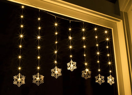 Hi - Lichtgordijn - 140cm - Sneeuwvlok Design - Voor Binnen Gebruik - MBDeals.nl