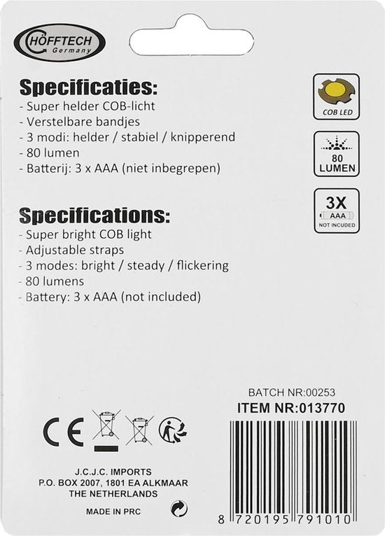 LED-COB ACCU HOOFDLAMP ingebouwde bewegings censor LED-COB ACCU HOOFDLAMP ingebouwde bewegings censor