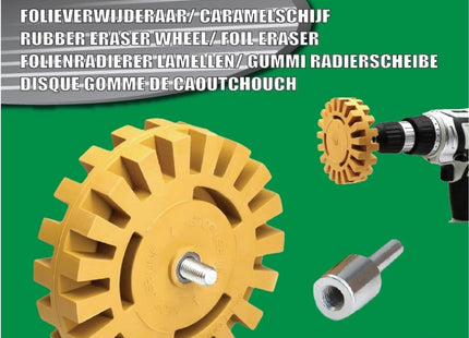 Hofftech - Stickerverwijderaar - Folieverwijderaar - Maximaal 4000 TPM - Veilig voor Ondergrond - Geschikt voor Boormachine - MBDeals.nl