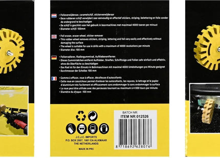 Hofftech - Stickerverwijderaar - Folieverwijderaar - Maximaal 4000 TPM - Veilig voor Ondergrond - Geschikt voor Boormachine - MBDeals.nl