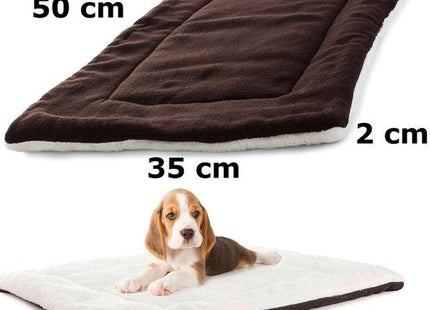 Hondenbed van zacht polyester, maat M 50 x 35 x 2 cm, bruin en wasbaar - MBDeals.nl