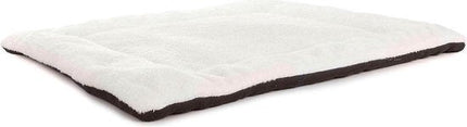 Hondenmand plat van stof 70 x 53 cm bruin-wit voor hond en kat - MBDeals.nl