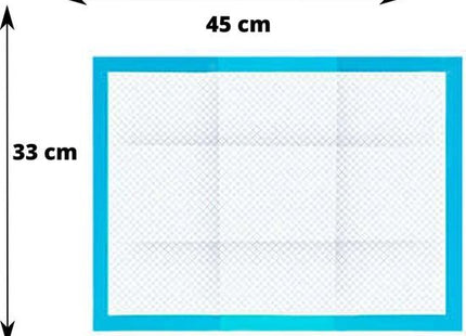 Hondentoilet training pads voor honden, 45 x 33 cm, blauw, 100 stuks - MBDeals.nl