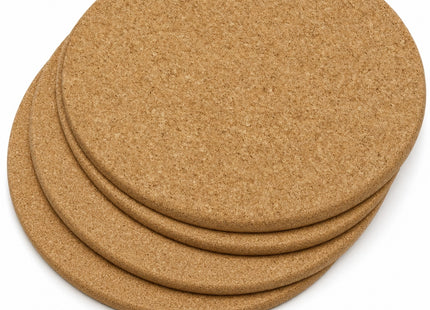 STEGGER pannenonderzetter kurk rond 16 cm, set van 4, hittebestendig tot 210 graden