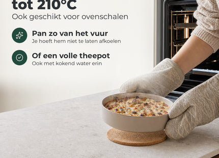 STEGGER pannenonderzetter kurk rond 16 cm, set van 4, hittebestendig tot 210 graden - foto 3