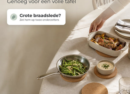 STEGGER pannenonderzetter kurk rond 16 cm, set van 4, hittebestendig tot 210 graden - foto 4