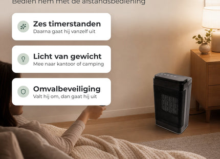 STEGGER roterende ventilatorkachel 1500 W met instelbare temperatuur - foto 6