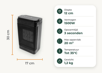 STEGGER roterende ventilatorkachel 1500 W met instelbare temperatuur - foto 7