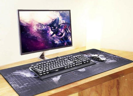 ISO Trade - Muismat - Antislip - Vloeistofafstotend - XXL Formaat 88 X 30cm - Wereldkaart Design - MBDeals.nl