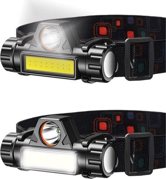 Isotrade - LED Hoofdlamp - Oplaadbaar - Waterdicht - Verstelbare Hoofdband - MBDeals.nl