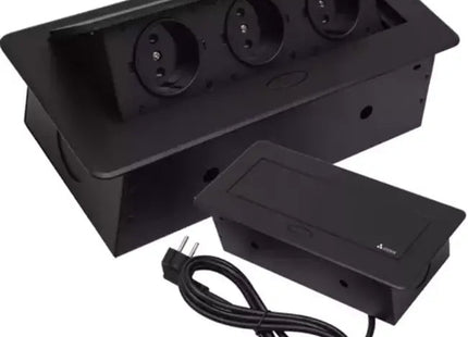 Izoxis - Triple Stopcontact - Inbouwbaar - Stijlvolle Stroomoplossingen - Inklapbaar - MBDeals.nl