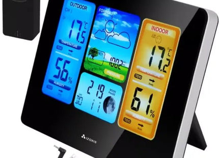 Izoxis - Weerstation - 60 Meter Bereik - Temperatuur, Luchtvochtigheid en Luchtdruk - Binnen en Buiten - MBDeals.nl