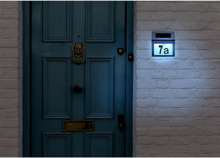 Izoxis - Zonne - energie Huisnummer - Roestvrij Staal - Inclusief Montageset - Cijfers en Letters Stickers Inbegrepen - MBDeals.nl