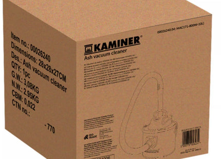 Kaminer - Openhaard Stofzuiger - Zakloos - 10L Capaciteit - 800W Vermogen - MBDeals.nl