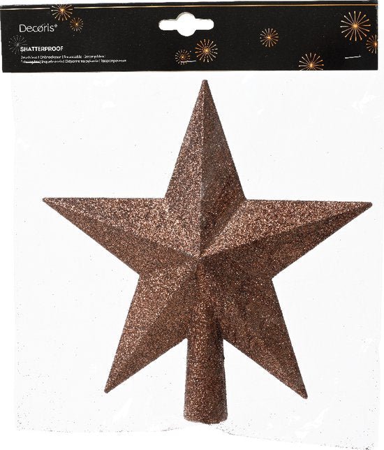 Kerstboom piek espressobruin 19 x 19 cm zonder verlichting - MBDeals.nl